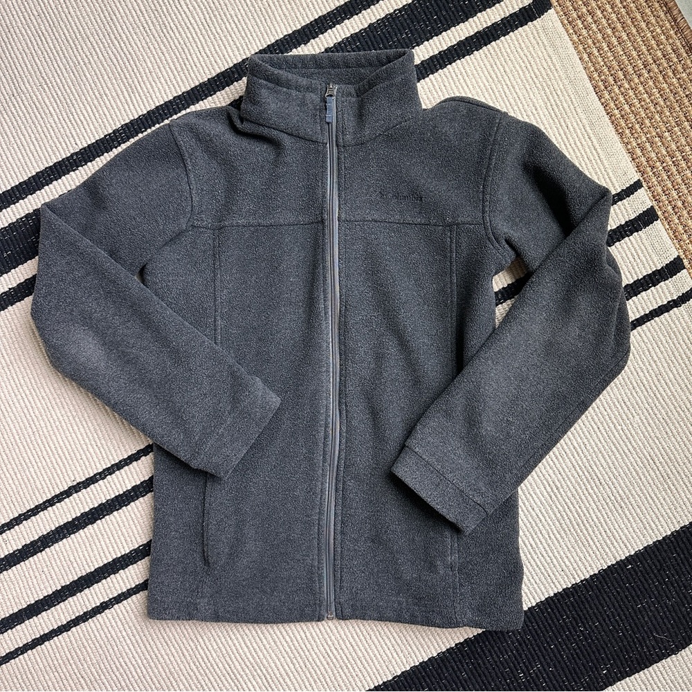 Columbia Zip Up Fleece Jacket Dark Grey - L (14/16)